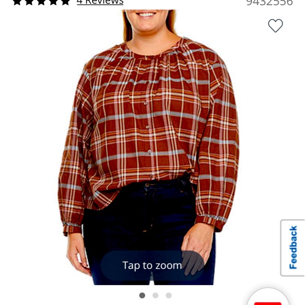 NWT - plus size plaid blouse